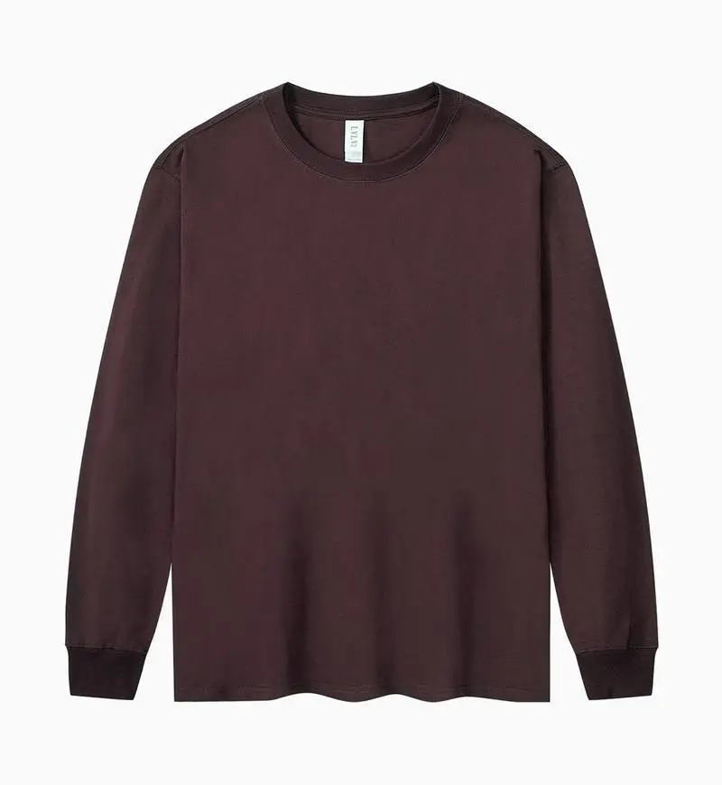 Men Navy Blue Cotton Long Sleeve T-Shirt 230g - Image 21