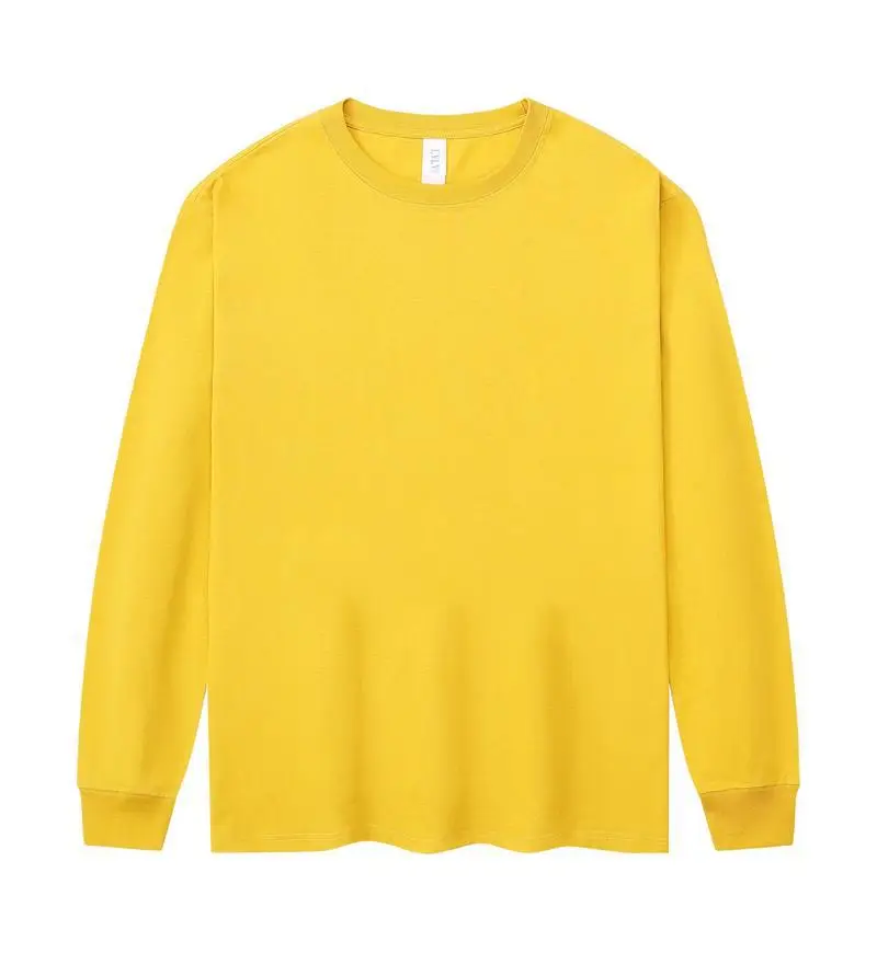 Men Navy Blue Cotton Long Sleeve T-Shirt 230g - Image 9