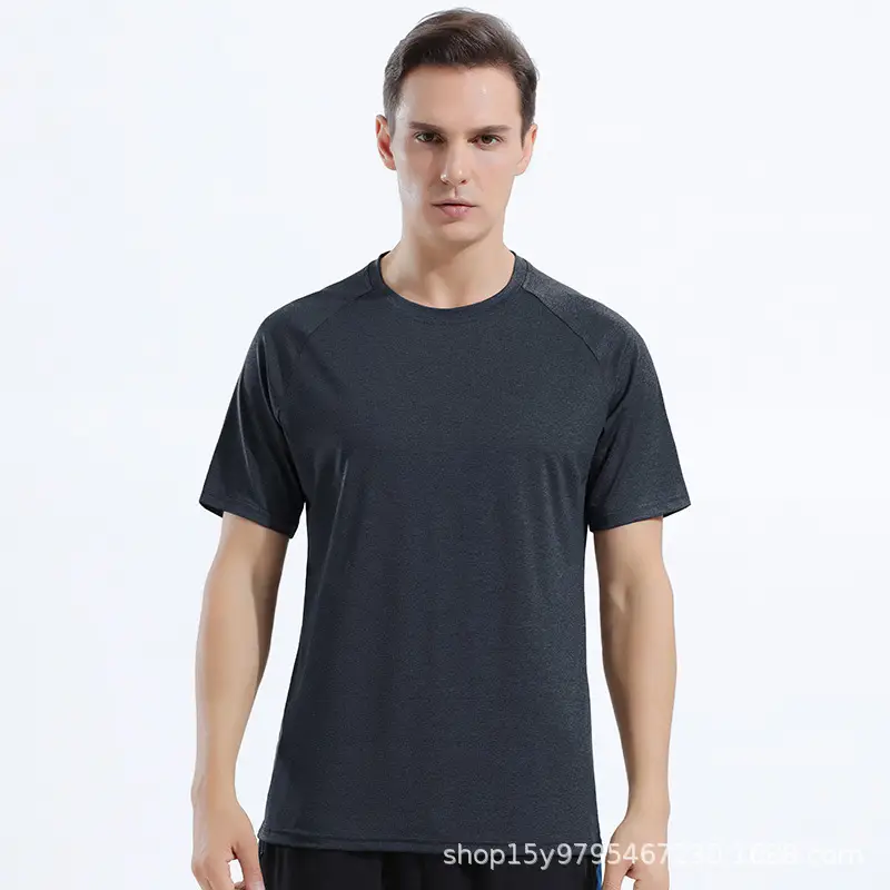 Men Blue Moisture-Wicking T-Shirt Quick Dry Sports Wear - Image 3