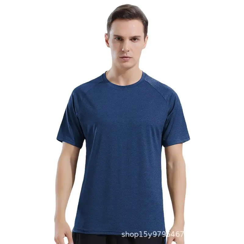 Men Blue Moisture-Wicking T-Shirt Quick Dry Sports Wear - Image 6