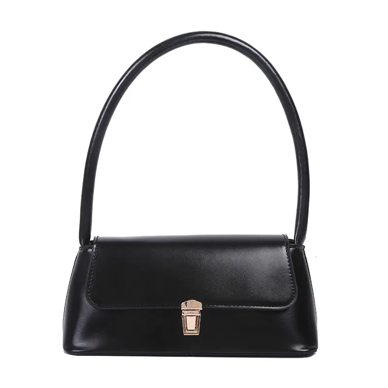 Women's Beige Armpit Bag with Chain Clasp - Image 2