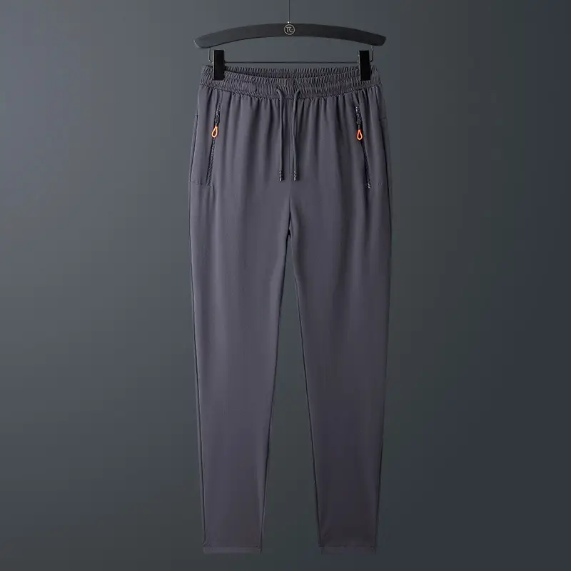 Men Black Stretch Drawstring Pants Casual Sports Wear - Image 2
