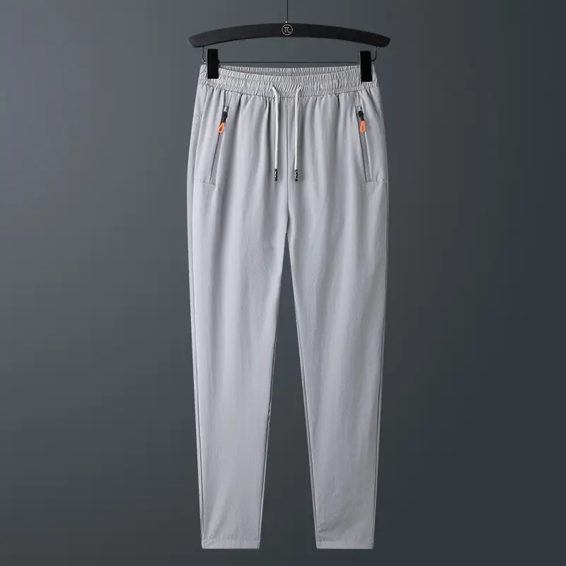 Men Black Stretch Drawstring Pants Casual Sports Wear - Image 3