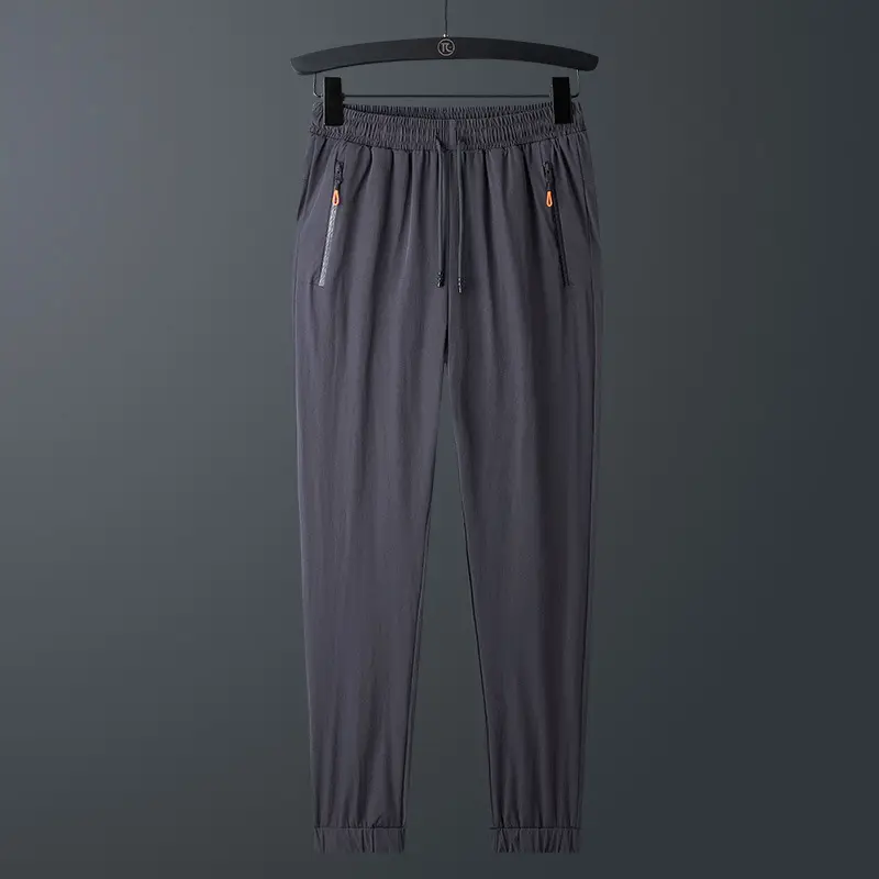Men Black Stretch Drawstring Pants Casual Sports Wear - Image 6