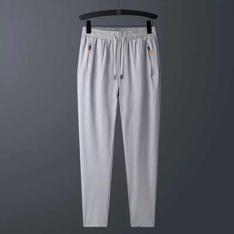 Men Black Stretch Drawstring Pants Casual Sports Wear - Image 9