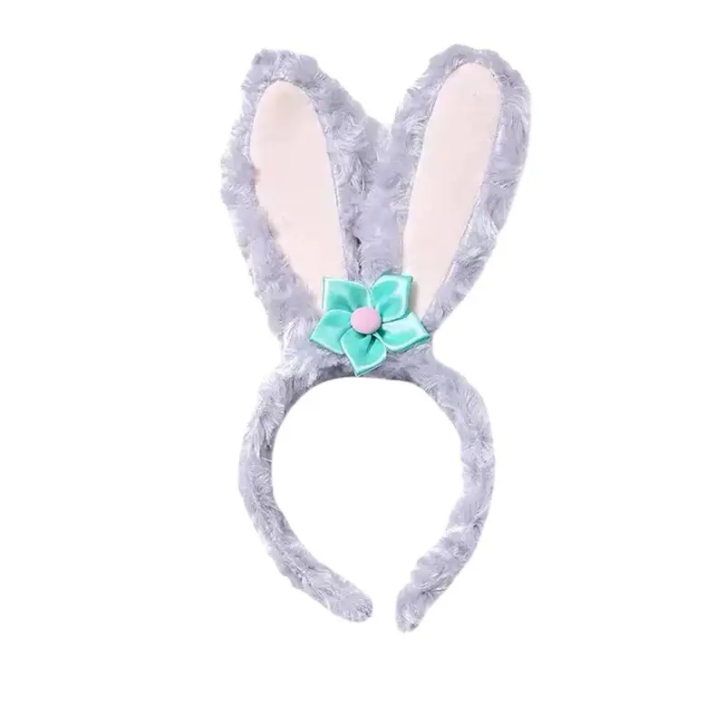 Cute Plush Rabbit Ear Headband Purple - Image 14