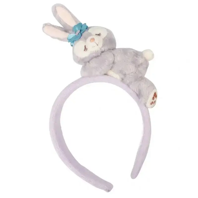 Cute Plush Rabbit Ear Headband Purple - Image 5