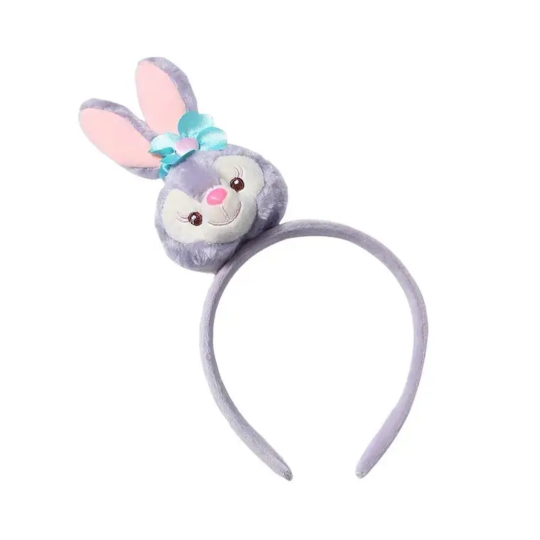 Cute Plush Rabbit Ear Headband Purple - Image 9