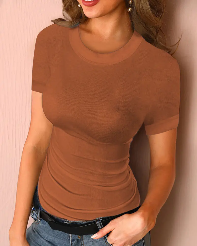 Women Printed T-Shirt 2022 Summer Black Round Neck - Image 3