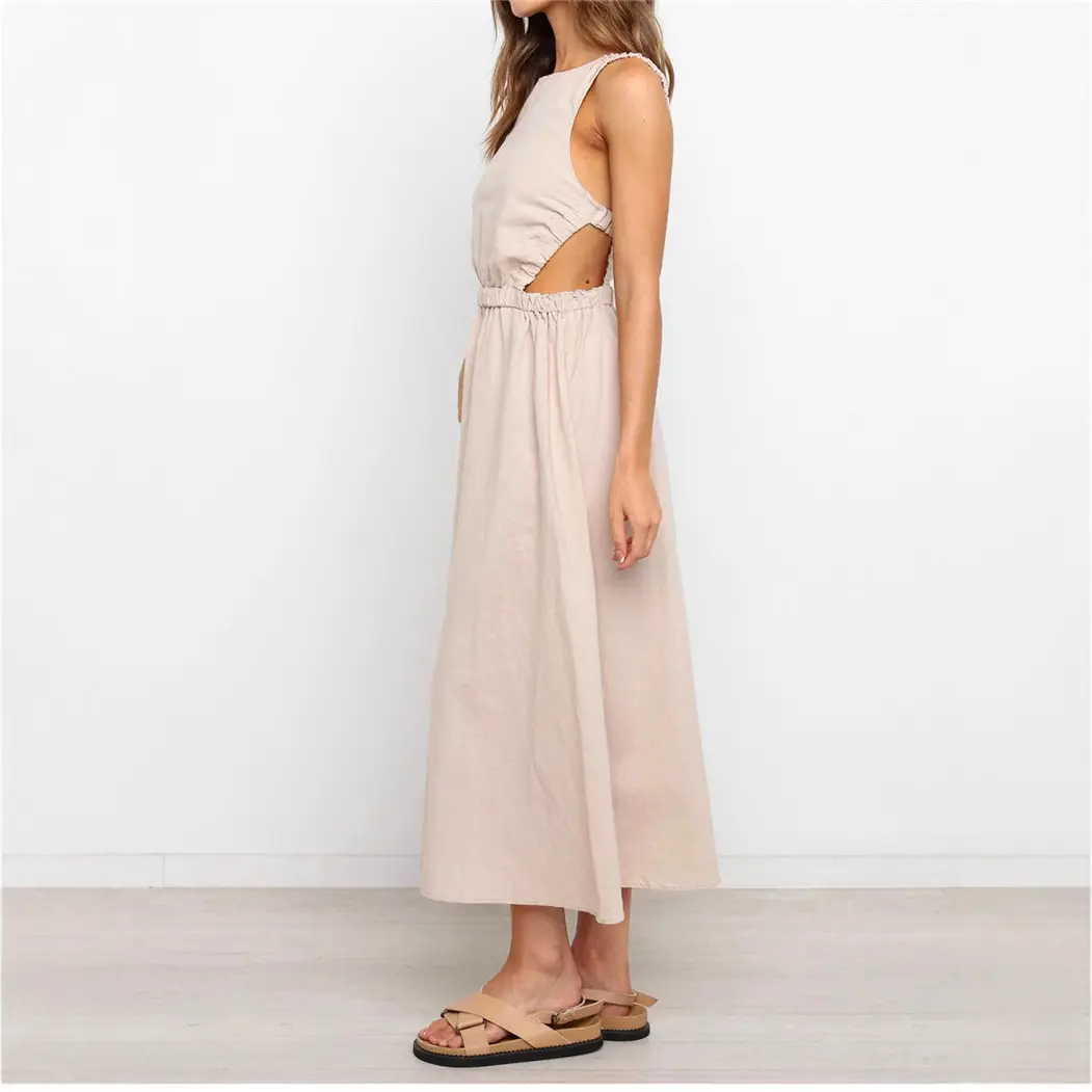 2024 Sleeveless Elastic Waist Long Dress for Women - Image 4