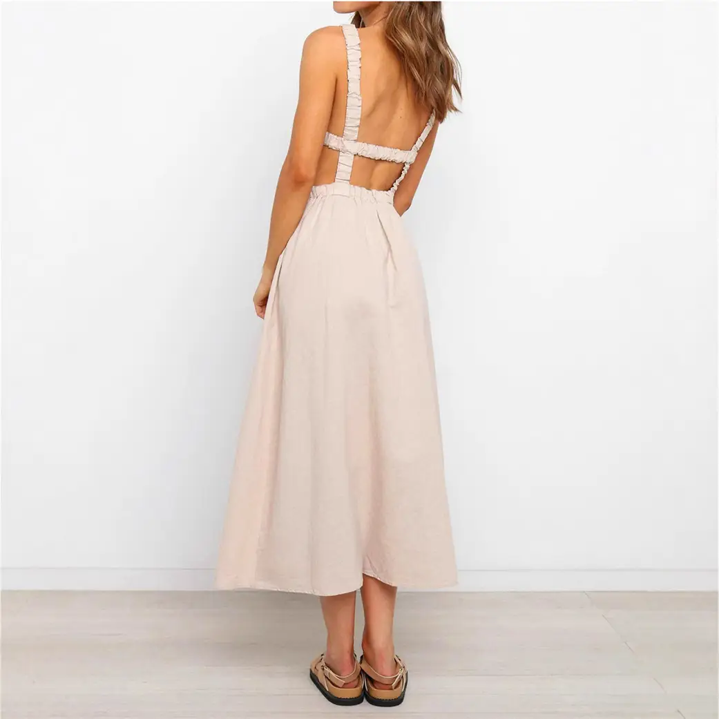 2024 Sleeveless Elastic Waist Long Dress for Women - Image 5
