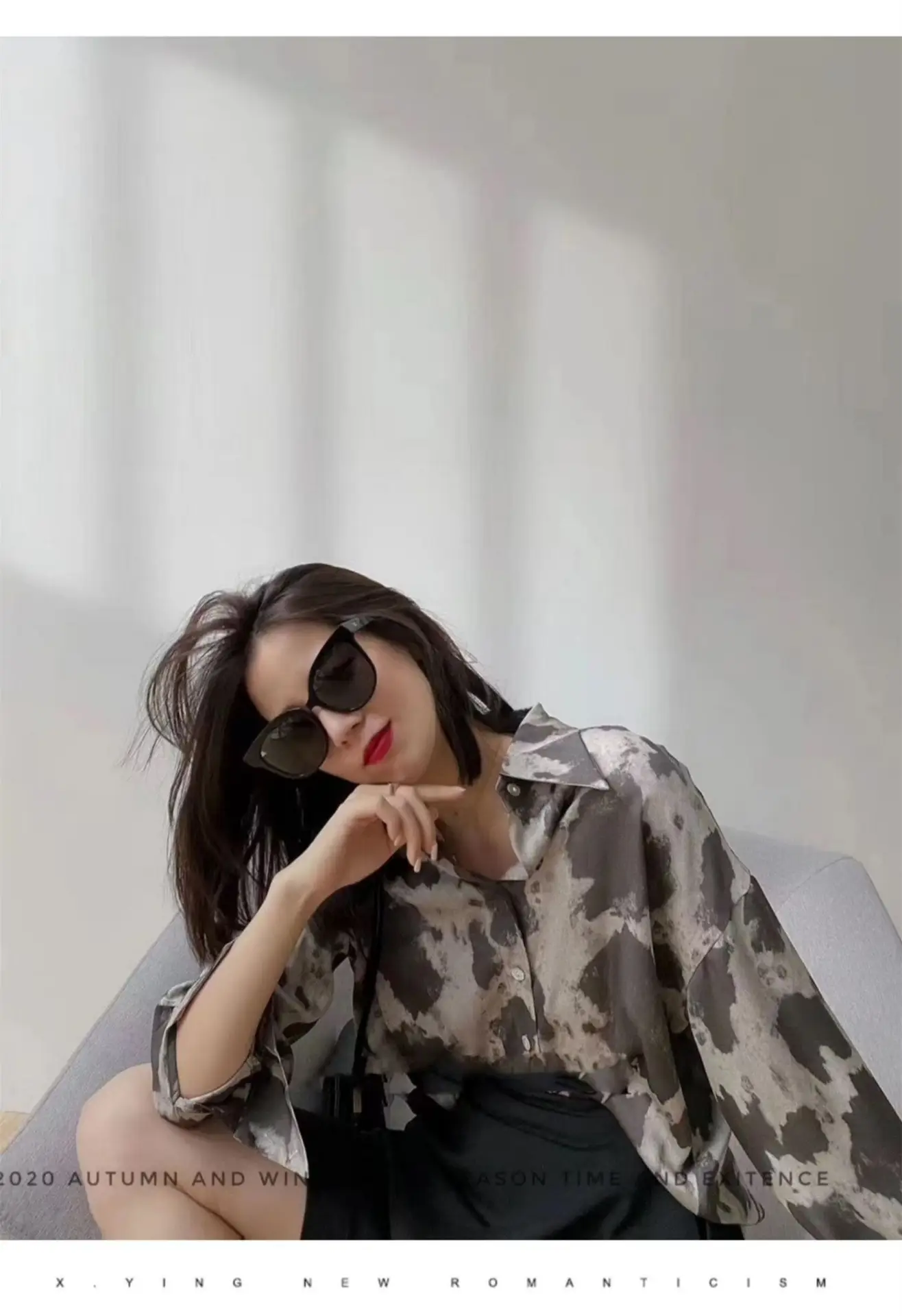 Leopard Print Long Sleeve Women's Shirt Brown Pants — feature 14