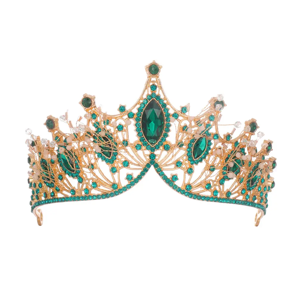 Golden Classical Bride Crown Baroque Wedding Headwear