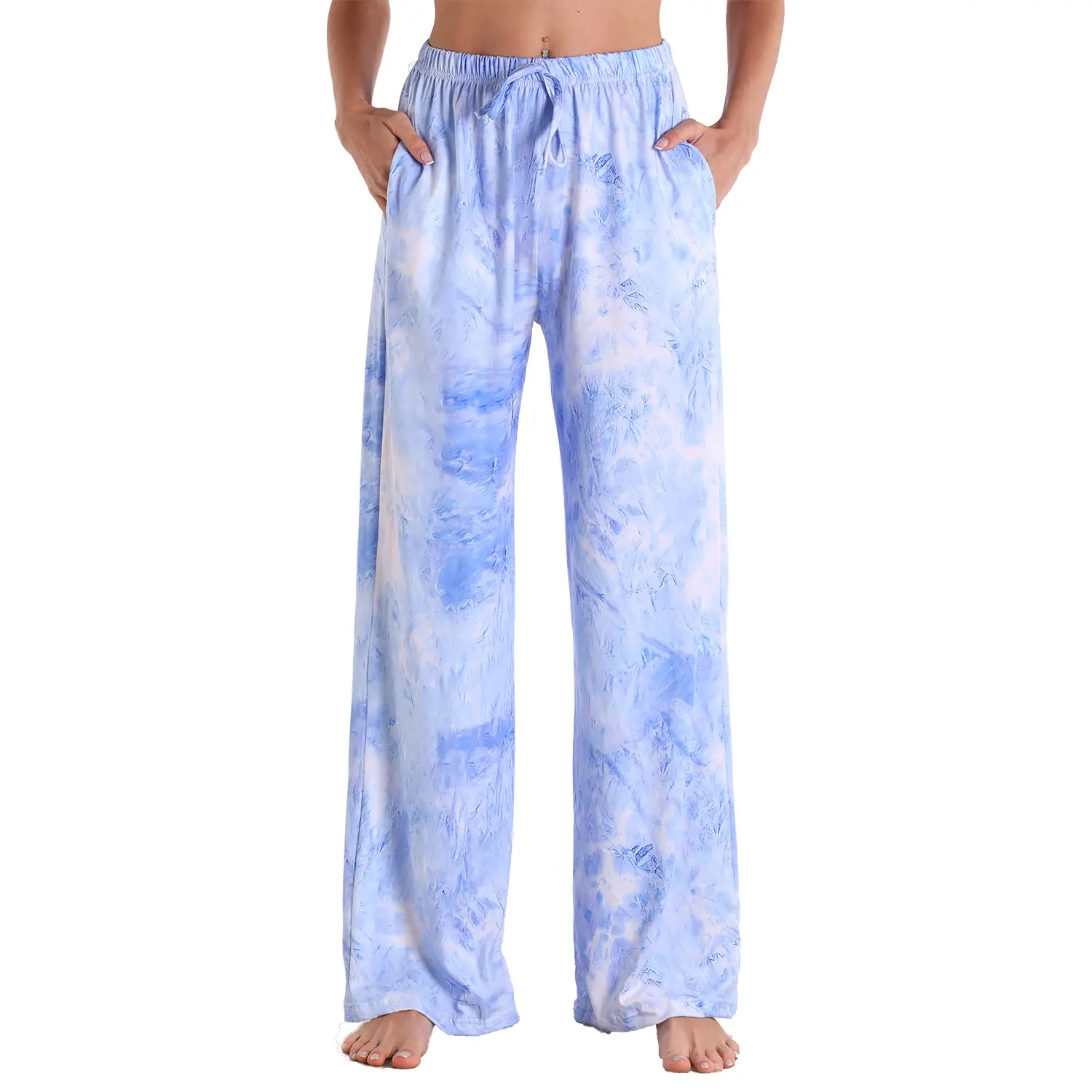 Pink Checkered Wide Leg Pajama Pants for Women - Image 23