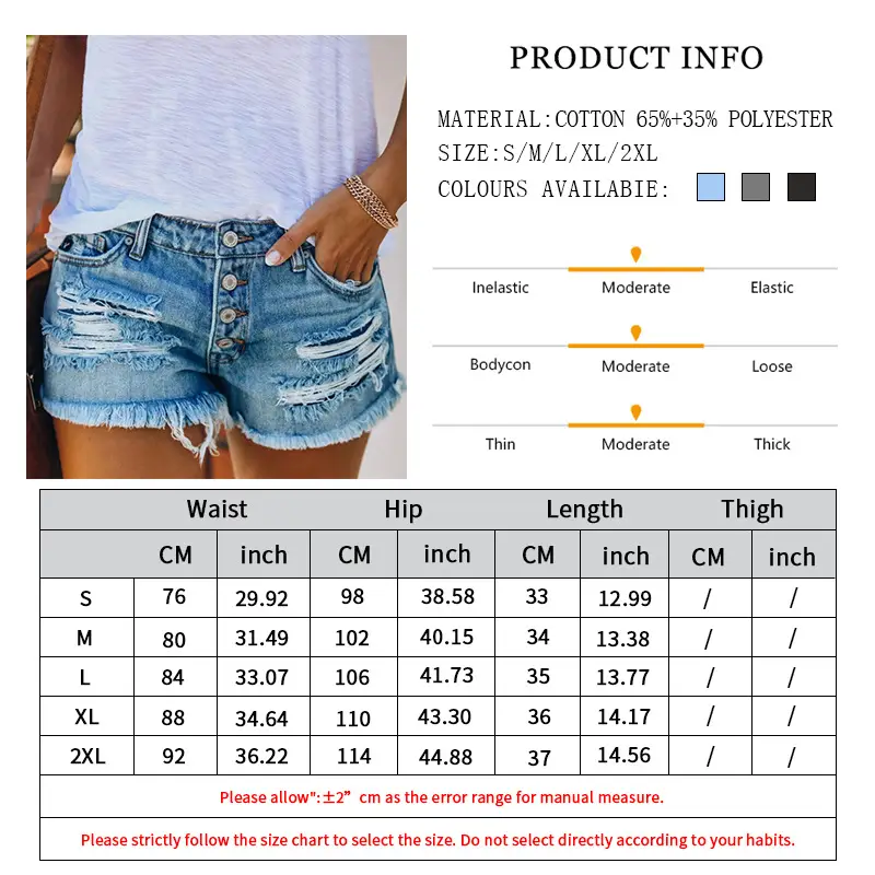 Denim Shorts for Women Black Frayed High Waist — feature 1