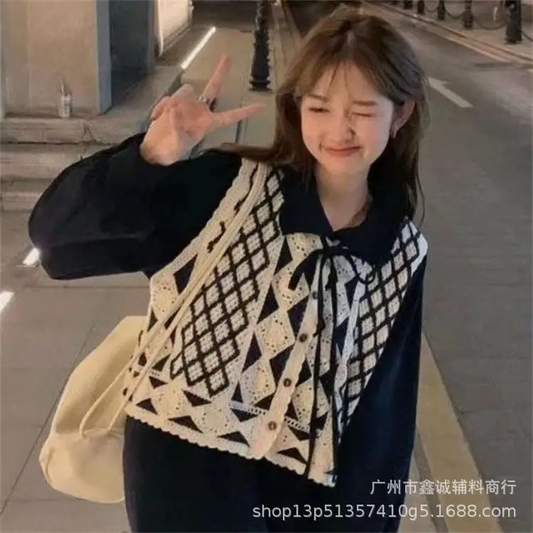 New Spring Women's Knitted Embroidered Vest Coat