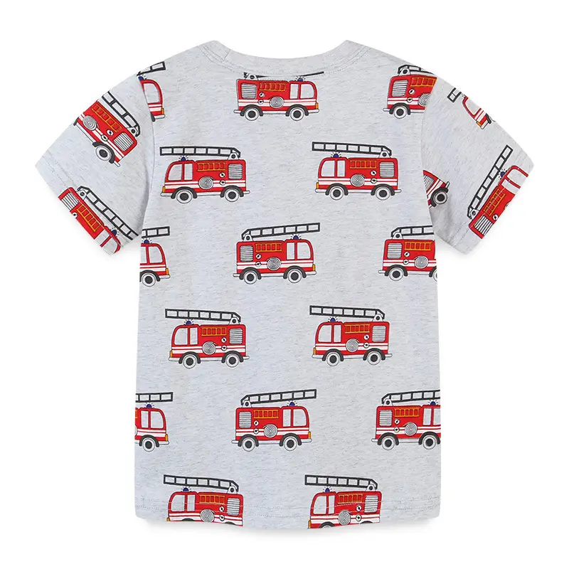 Kids Fire Truck T-Shirt White Medium to XL - Image 3