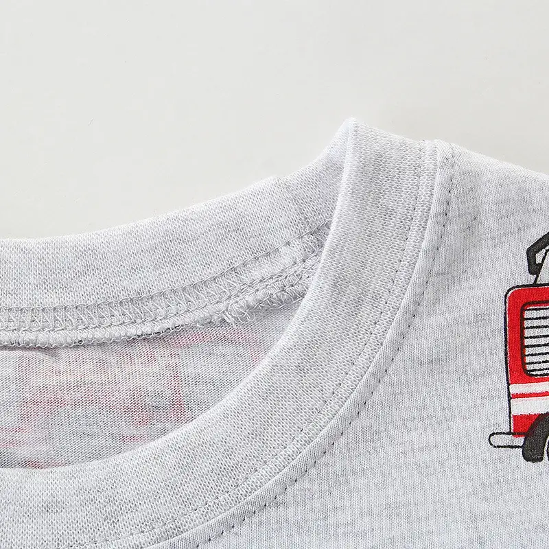 Kids Fire Truck T-Shirt White Medium to XL - Image 4