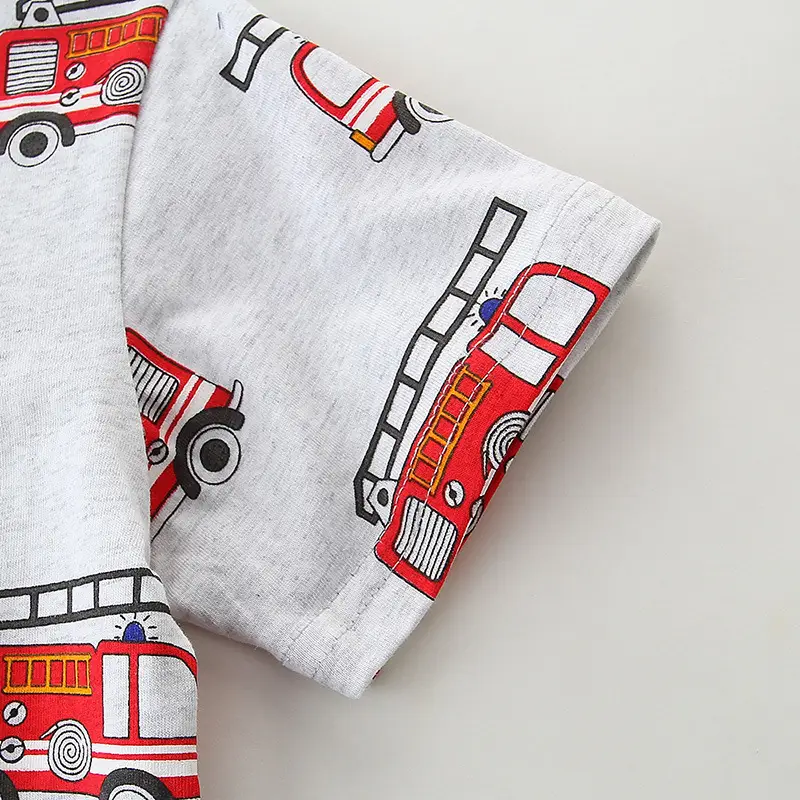 Kids Fire Truck T-Shirt White Medium to XL - Image 5