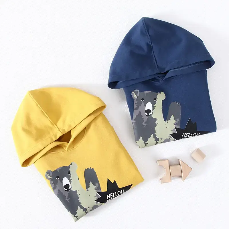 Boys Hoodie Jacket Yellow 2021 Spring Autumn New Korean Wave Baby Long Sleeve T-shirt Jacket a Generation of Hair