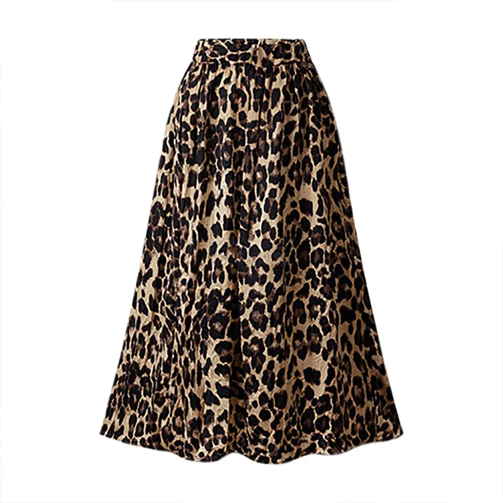Leopard Print Long Skirt Large Size European Style - Image 3