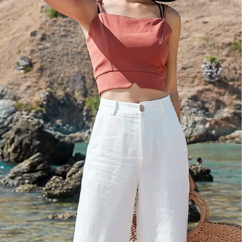 Linen Wide Leg Pants for Women Summer Loose Slimming - Image 17