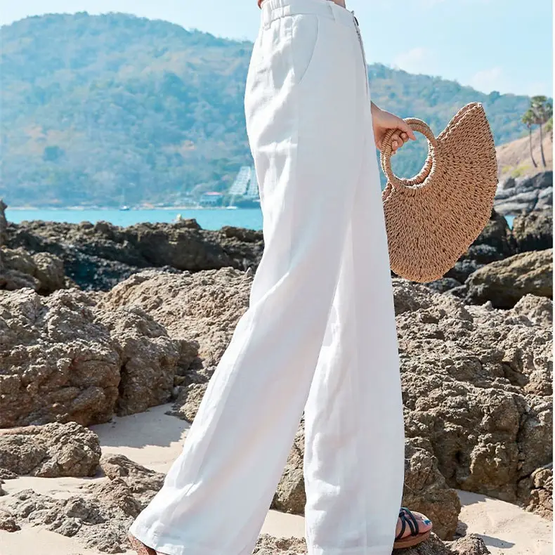 Linen Wide Leg Pants for Women Summer Loose Slimming - Image 18