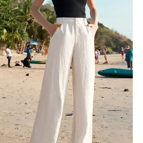 Linen Wide Leg Pants for Women Summer Loose Slimming - Image 11