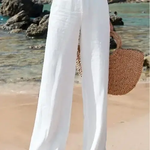 Linen Wide Leg Pants for Women Summer Loose Slimming - Image 3