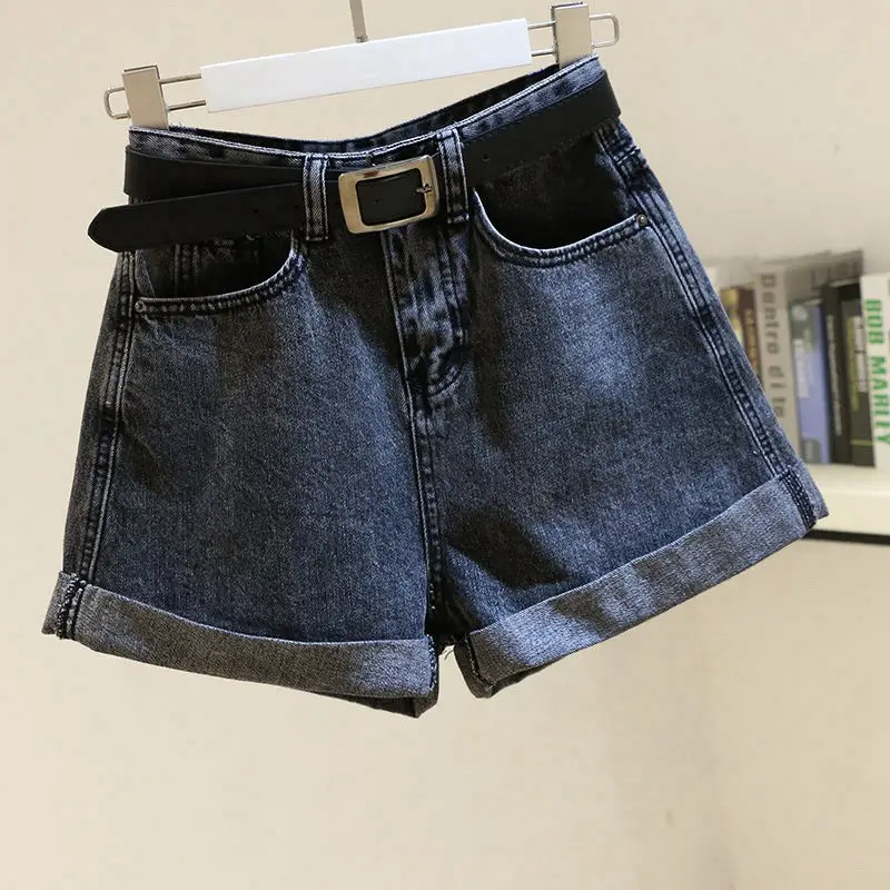 Women High Waist Denim Shorts Slim Curly Summer
