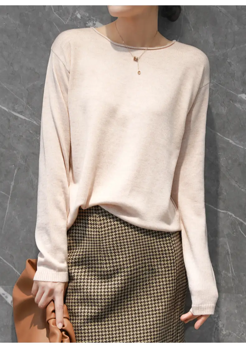 Women Long Sleeve V Neck Sweater Red 2020 - Image 16