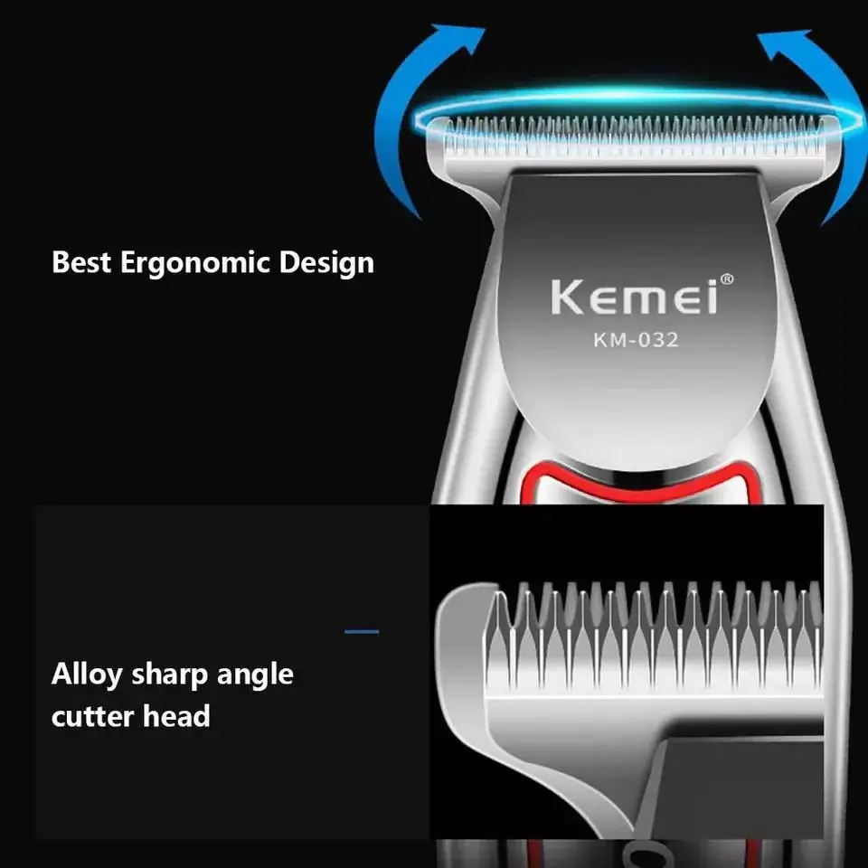 KEMEI Retro Oil Head Push White Barber Scissors KM-032 - Image 4