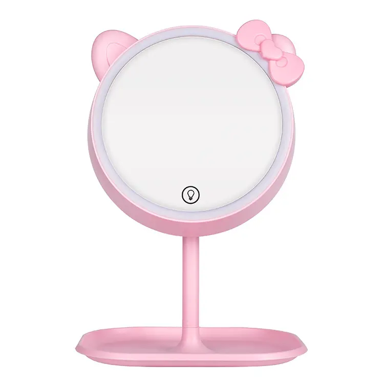 With glasses washer makeup mirror with lamp rechargeable LED dressing light mirror adjustable brightness beauty mirror