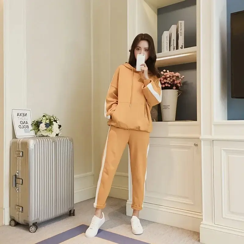 Women Korean Style Casual Sports Suit Black 2025 - Image 5
