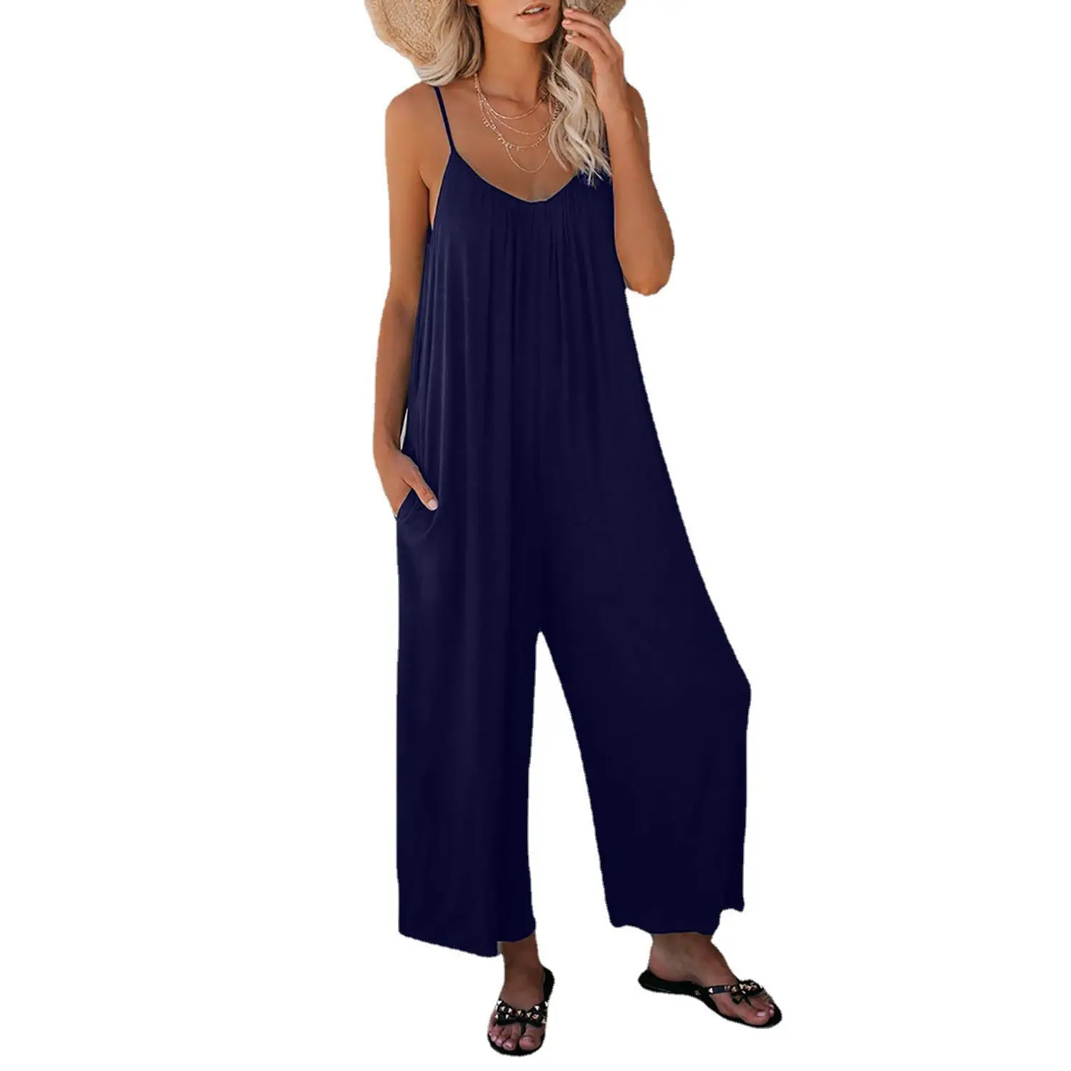 Women Pink Long Pants Cross-Border Summer Casual Jumpsuit - Image 16