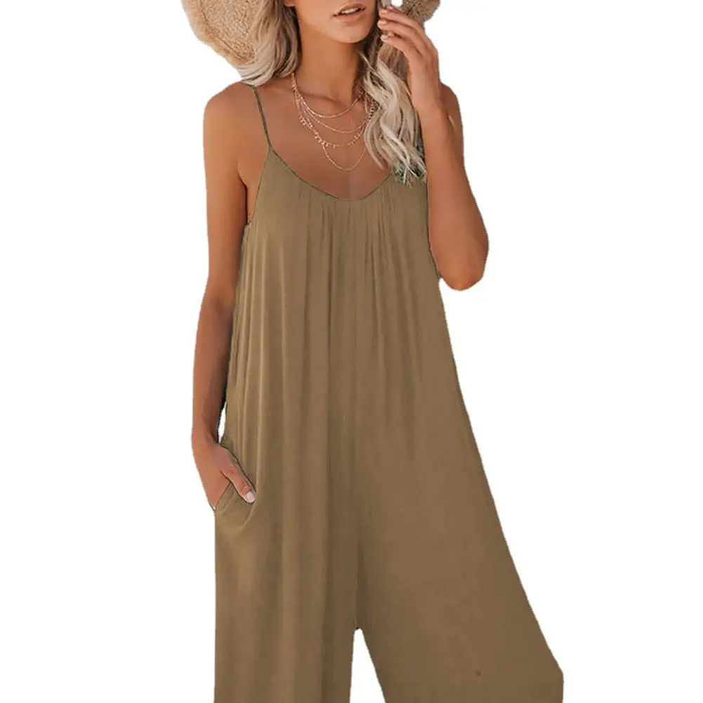 Women Pink Long Pants Cross-Border Summer Casual Jumpsuit - Image 17