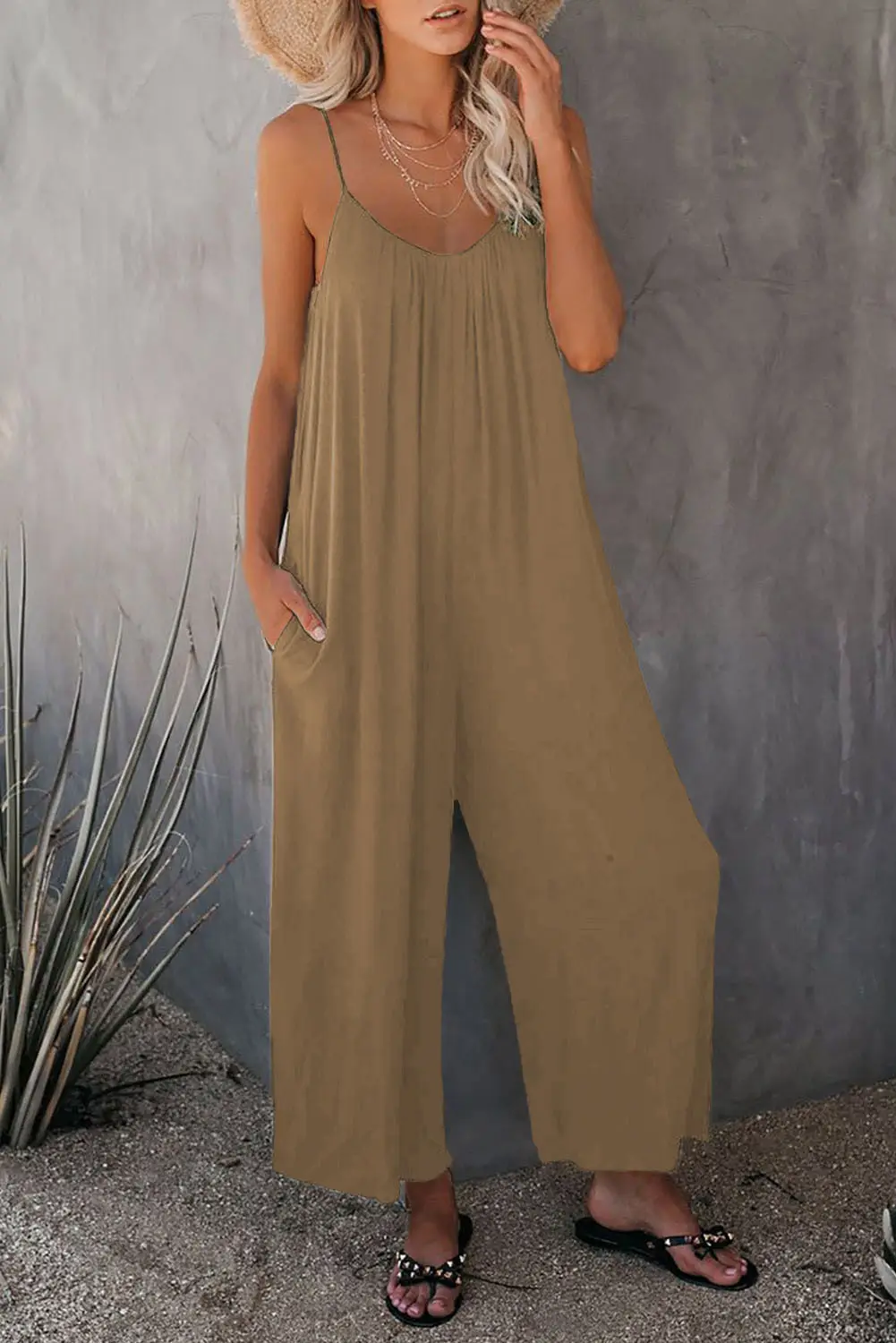 Women Pink Long Pants Cross-Border Summer Casual Jumpsuit - Image 7