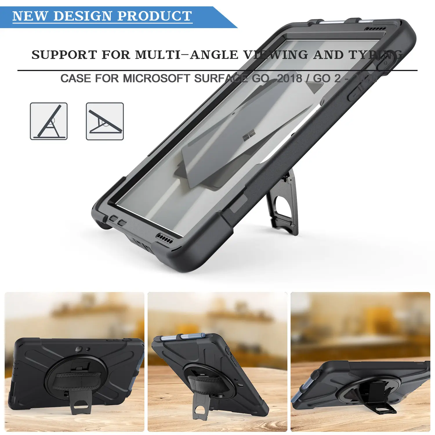 Orange 3-Point Protection Tablet Case with Rotating Bracket - Image 11