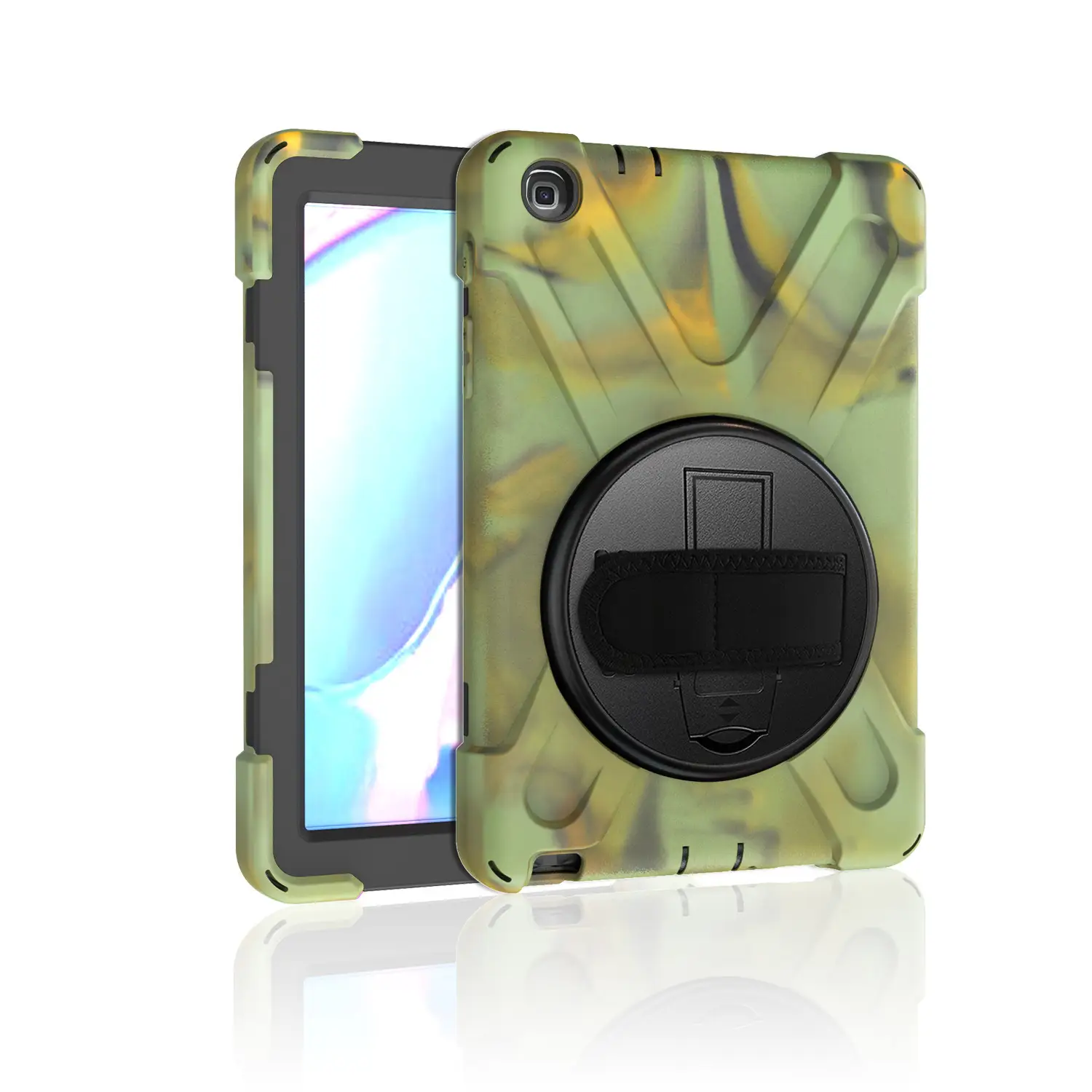 Orange 3-Point Protection Tablet Case with Rotating Bracket - Image 2
