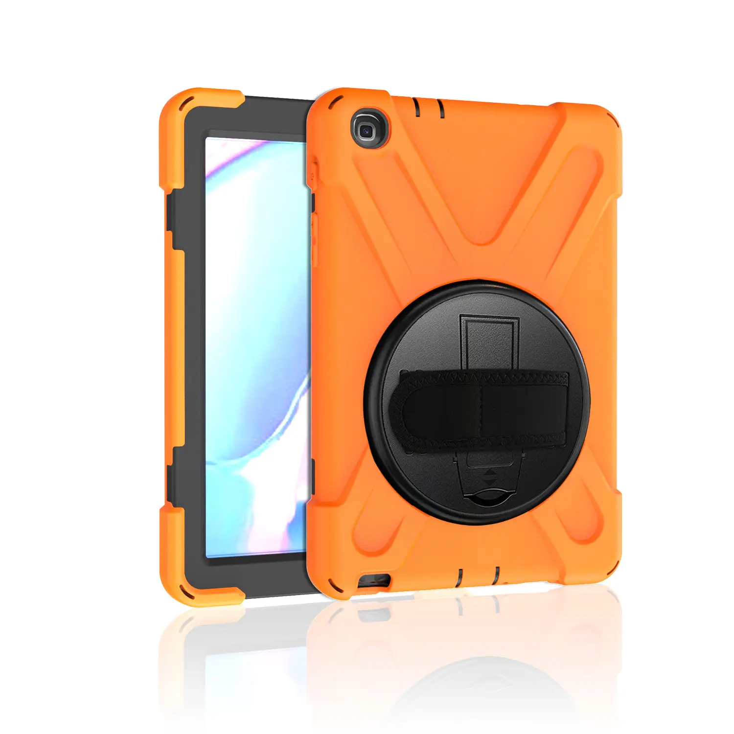 Orange 3-Point Protection Tablet Case with Rotating Bracket - Image 8
