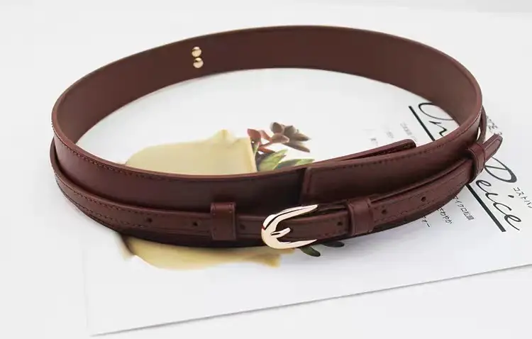 Brown Leather Waist Belt for Women