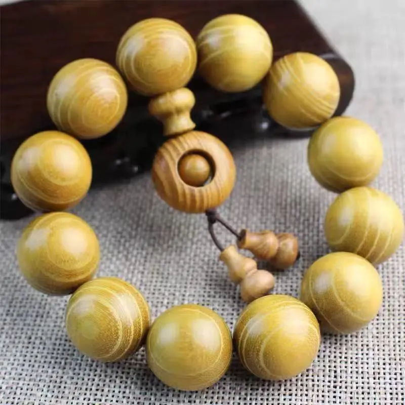 Small Leaf Red Sandalwood Buddha Beads Bracelet - Image 9