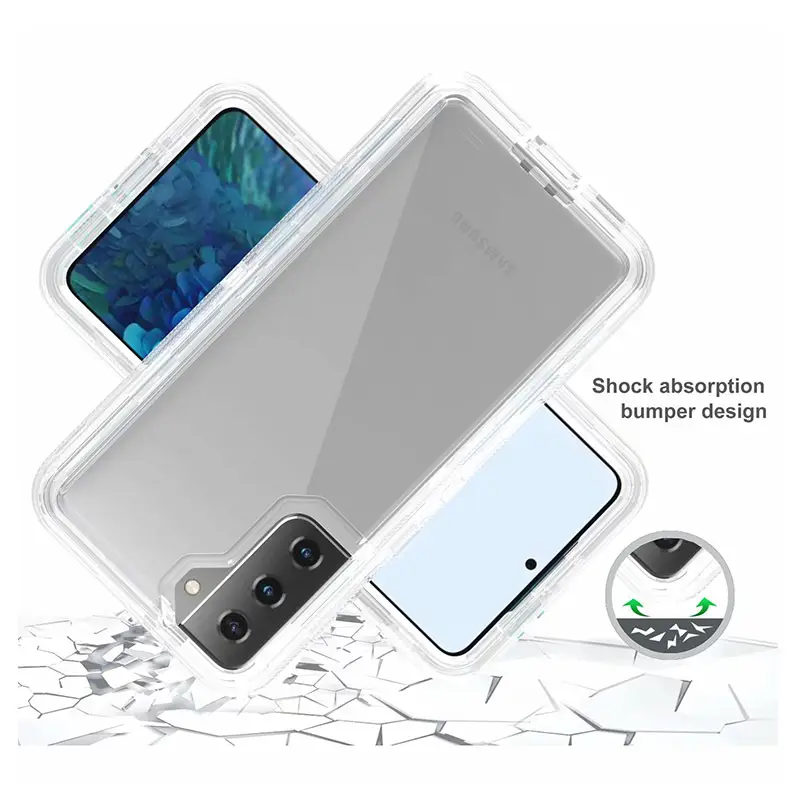 Transparent 3-In-1 Phone Case with Shock Absorption Bumper - Image 8