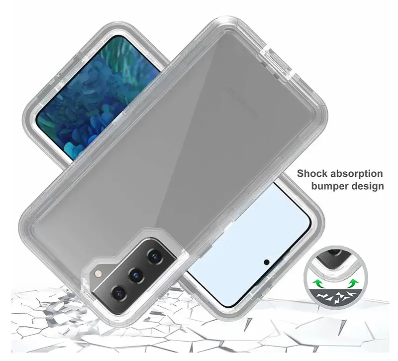 Transparent 3-In-1 Phone Case with Shock Absorption Bumper - Image 2