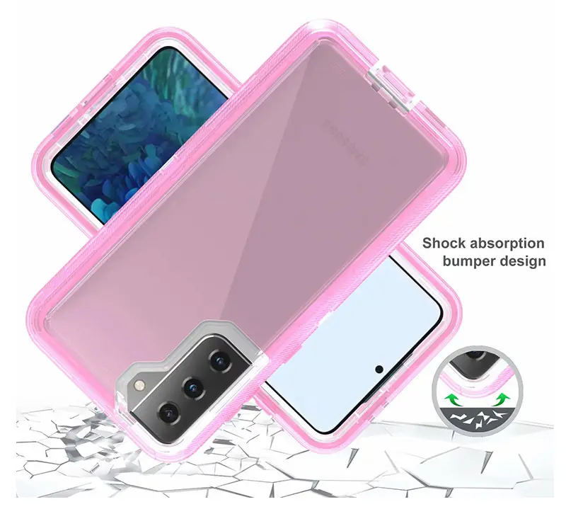 Transparent 3-In-1 Phone Case with Shock Absorption Bumper - Image 3