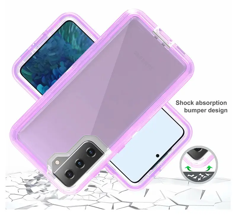 Transparent 3-In-1 Phone Case with Shock Absorption Bumper - Image 4