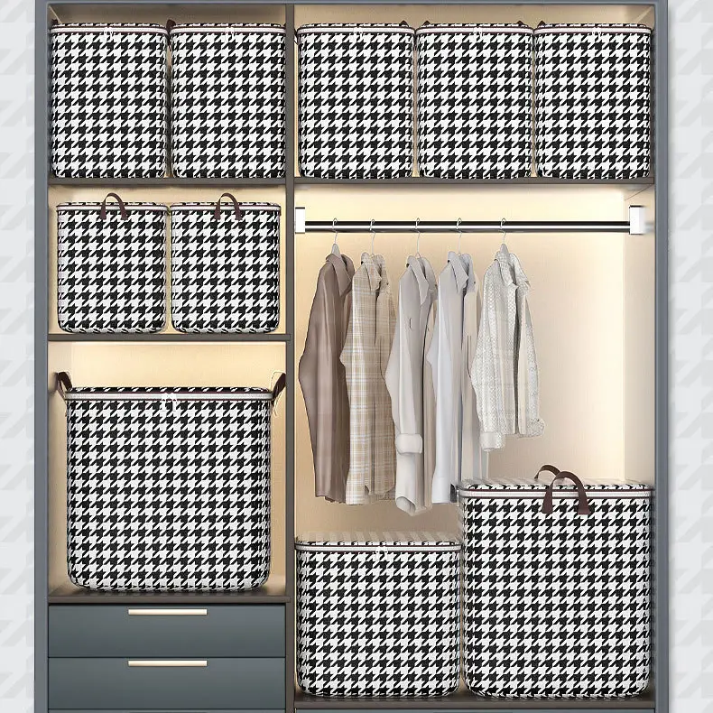 Houndstooth Storage Box Large Household Moving Storage Bag - Image 10