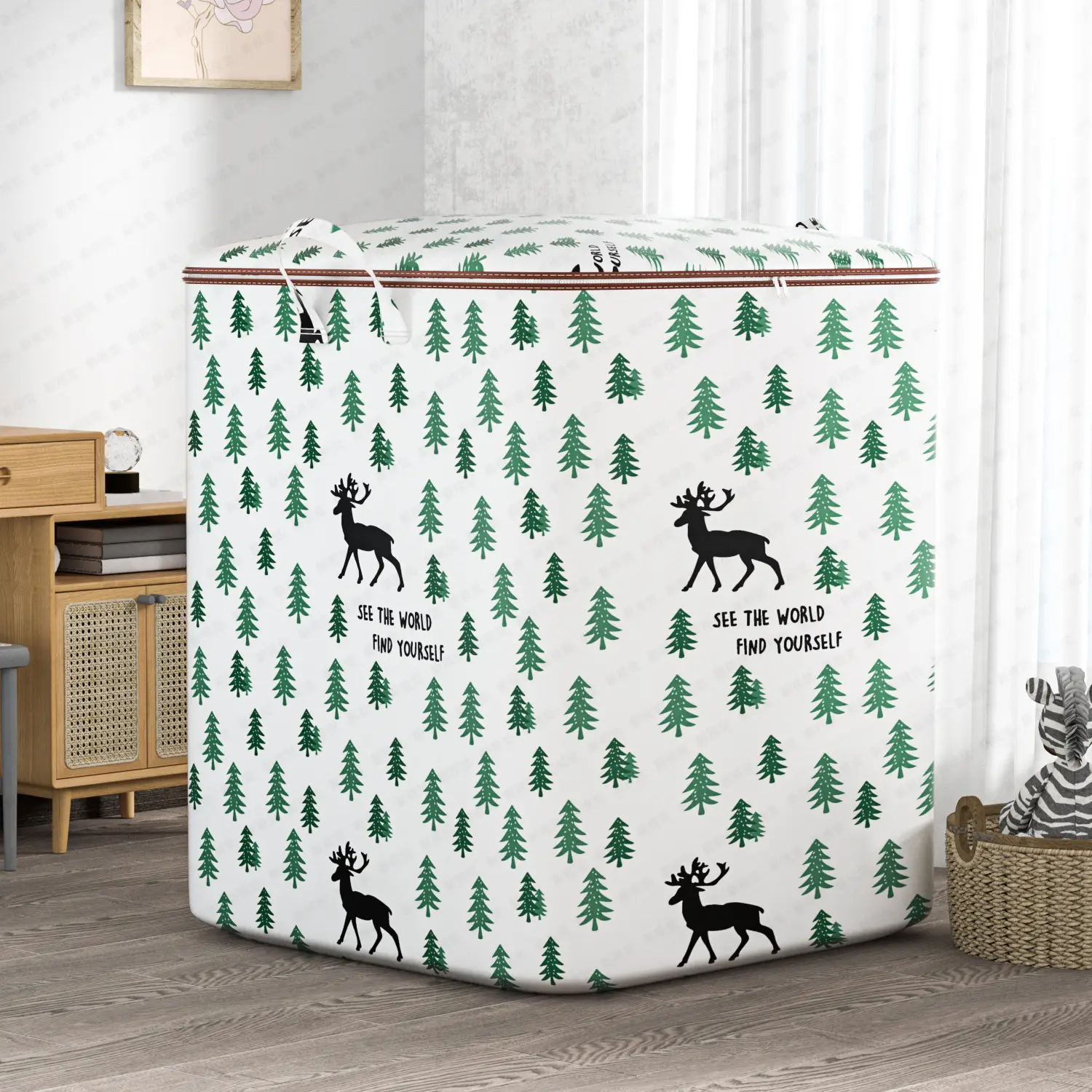Houndstooth Storage Box Large Household Moving Storage Bag - Image 8