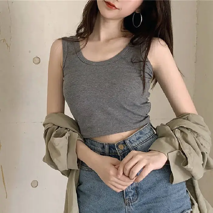 Women Sleeveless Camisole Crop Top Black 2025 - Image 2