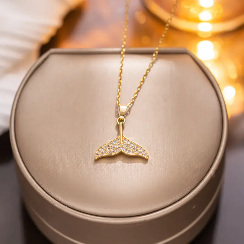 Gold Mermaid Tail Necklace for Women